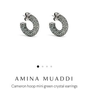 Amina Muaddi Mint Crystal Earrings